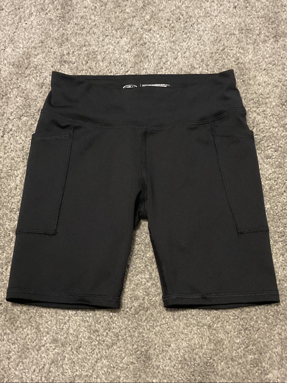 Athletic Works Black High-Waist Bike Shorts with Side Pockets